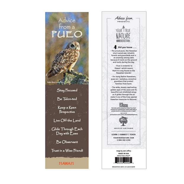 Advice from a Pueo Laminated Bookmark