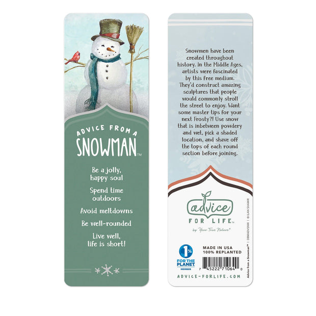Advice from a Snowman Paper Bookmark
