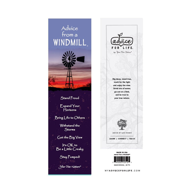 Advice from a Windmill Bookmark - Laminated