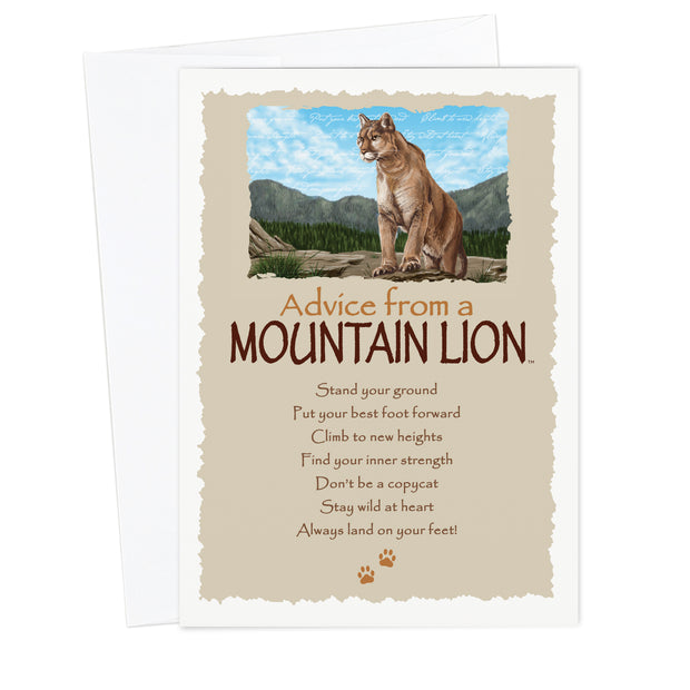 Advice from a Mountain Lion Greeting Card