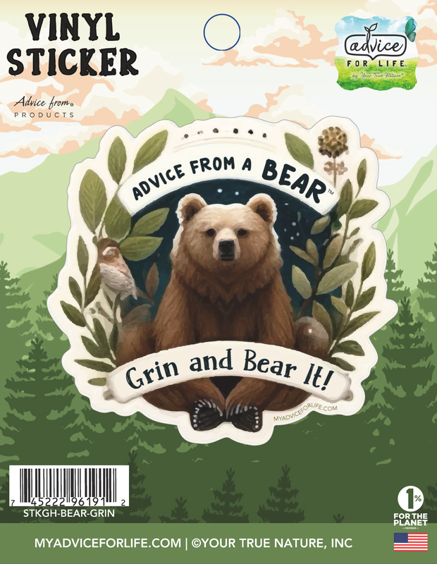 Advice from a Bear-Large Sticker (Hanging Style)-Gallery Collection