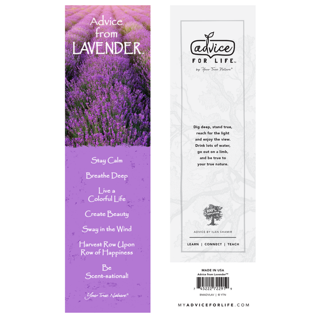 Advice from Lavender Laminated Bookmark