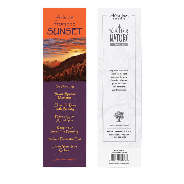 Advice from a Sunset Laminated Bookmark