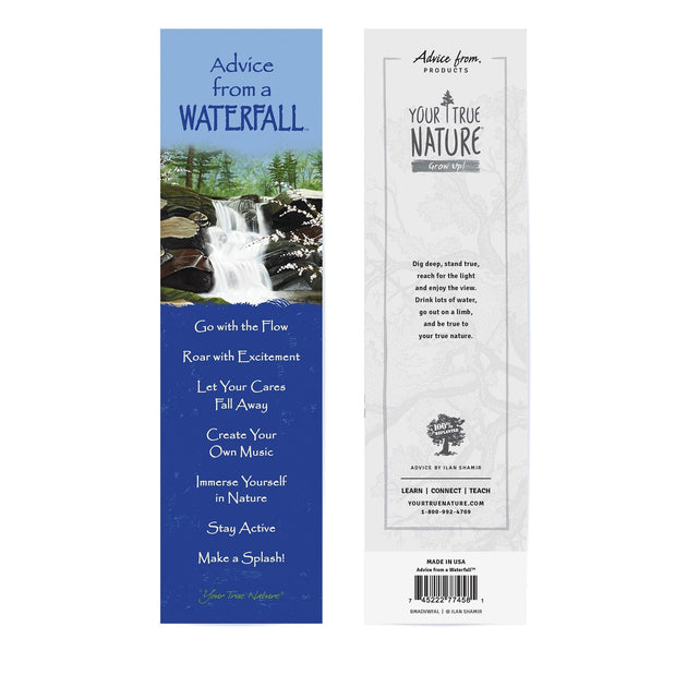 Waterfall Bookmarks Advice from a Waterfall Laminated Bookmark – Advice For Life