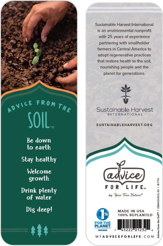 Advice from the Soil Paper Bookmark - Sustainable Harvest