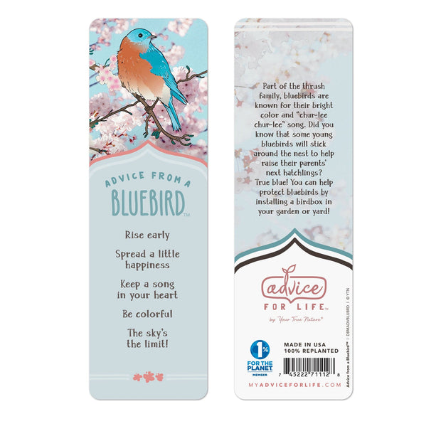 Advice from a Bluebird Paper Bookmark