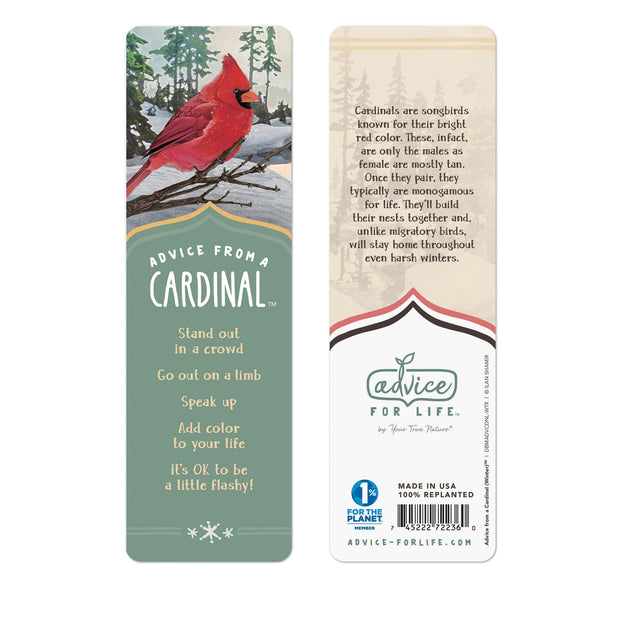 Advice from a Cardinal Bookmark (Winter) - Paper