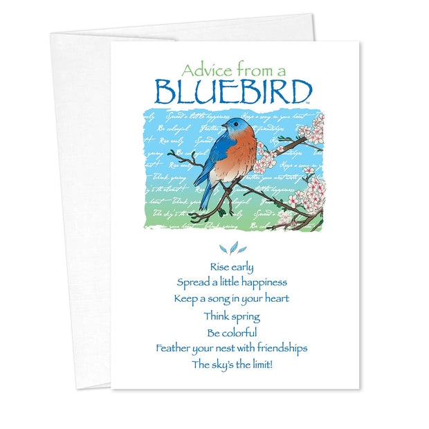 Advice from a Bluebird Birthday Card