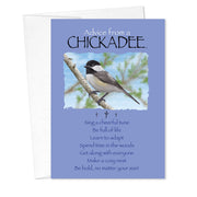 Advice from a Chickadee Birthday Card