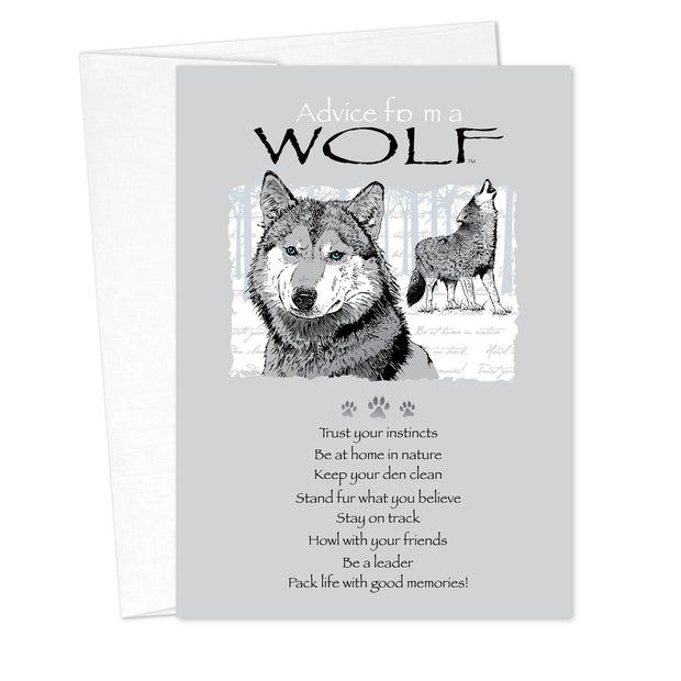 Advice from a Wolf Birthday Card
