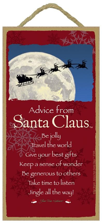 Advice from Santa Wooden Sign