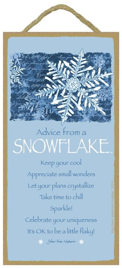 Advice from a Snowflake Wooden Sign
